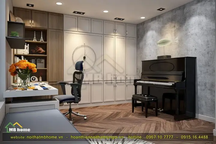 Thiết kế nội thấtphòng ngủ cực đẹp của Ms Huế - The Golden Palm Lê Văn Lương