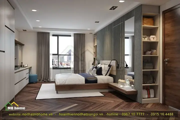 Thiết kế nội thấtphòng ngủ cực đẹp của Ms Huế - The Golden Palm Lê Văn Lương
