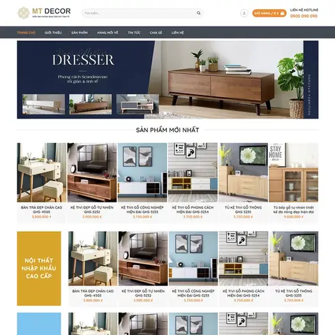 Theme website bán đồ gỗ – nội thất đẹp