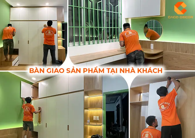 Thi công nội thất phòng ngủ với bàn làm việc chữ L tiện dụng