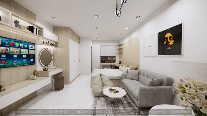 thi công nội thất căn họ nhỏ 38 m2
