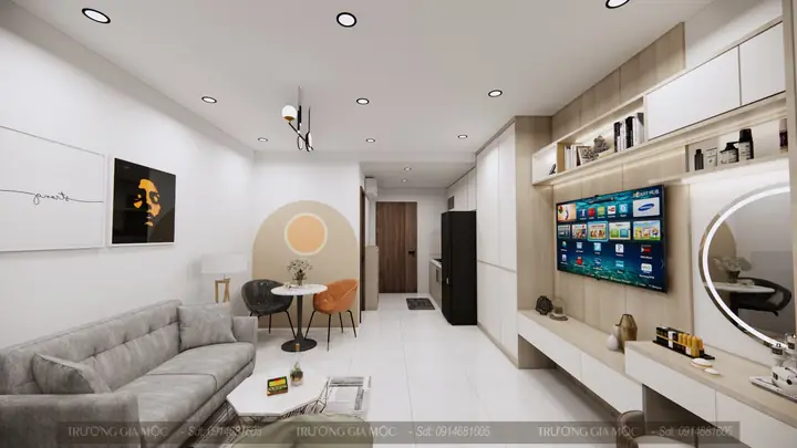 thi công nội thất căn họ nhỏ 38 m2
