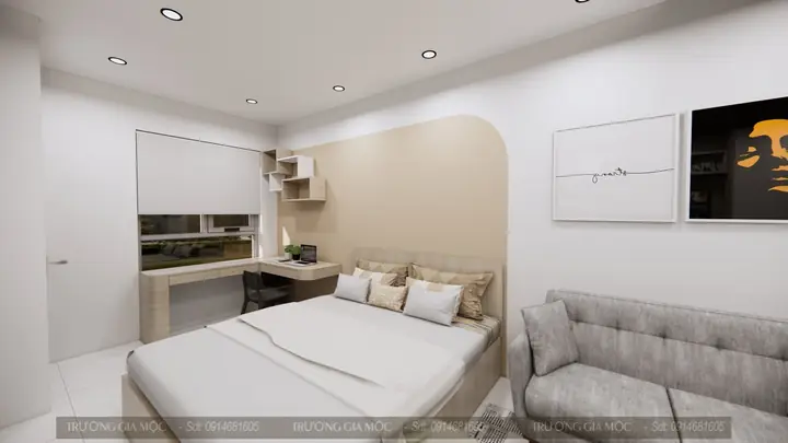 thi công nội thất căn họ nhỏ 38 m2