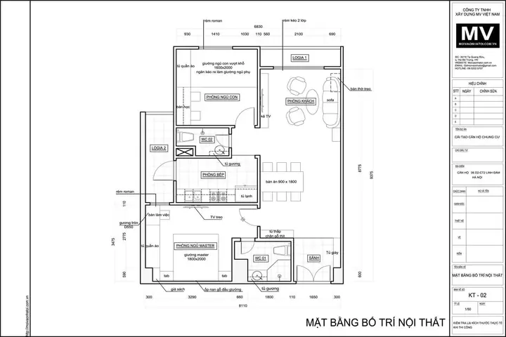 Mặt bằng tổng thể căn hộ 06 tòa D2 CT2 chung cư Linh Đàm: