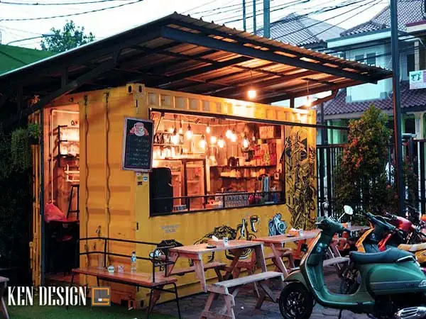 Trang trí cho quán café container đơn giản mà độc đáo bất ngờ