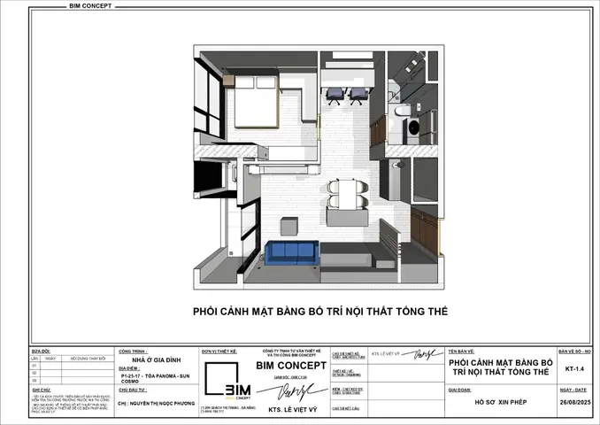 Bản Thiết Kế Nội Thất Chung Cư Mini 35m2 Sang Trọng