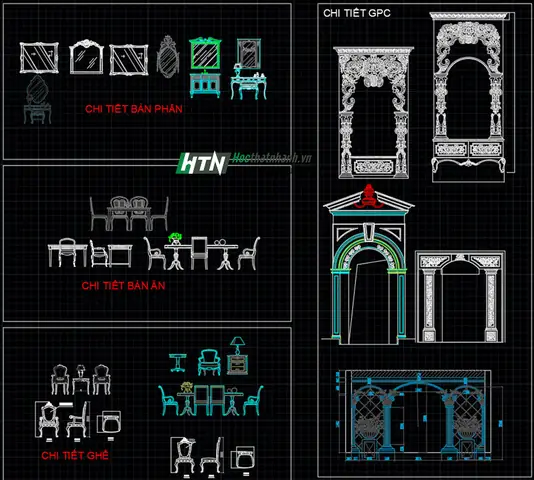 Tải Về Thư Viện Autocad Nội Thất Tân Cổ Điển:
