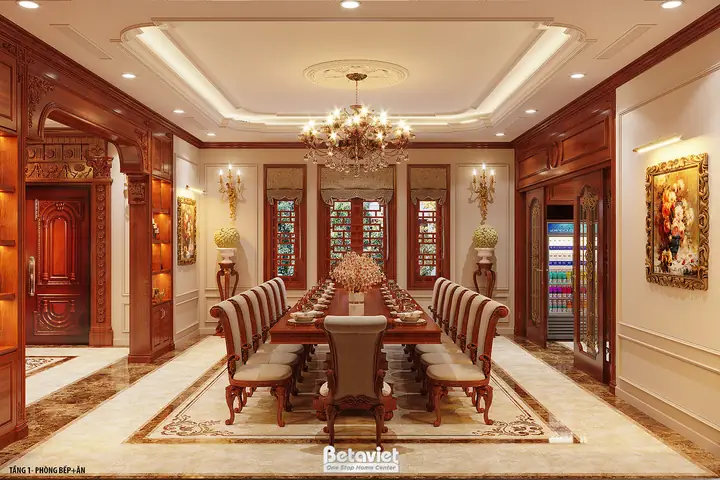 Bản Vẽ Thiết Kế Phòng Bếp Tân Cổ Điển