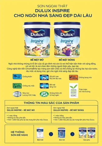 Bảng Màu Sơn Ngoại Thất Dulux Inspire Exterior