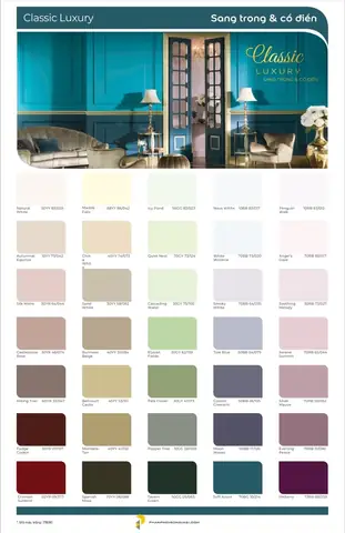 Bảng Màu Sơn Dulux 5 In 1 Trong Nhà