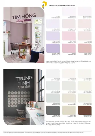 Bảng Màu Sơn Dulux Easy Clean Nội Thất