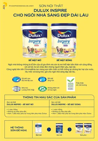 Bảng Màu Dulux Inspire Interior