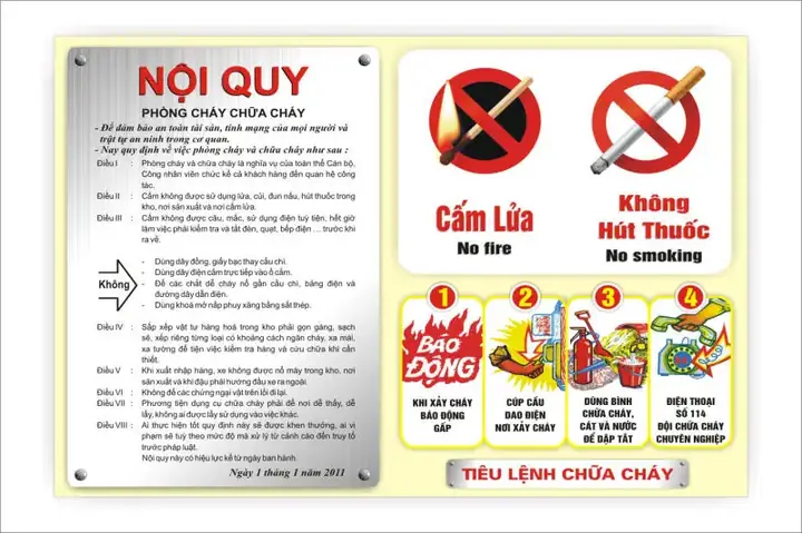 Văn Bản Nội Quy Phòng Cháy Chữa Cháy Tại Công Ty Để Làm Gì?