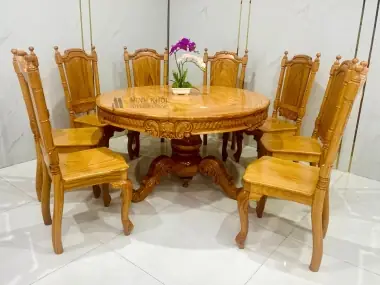 Bàn Ăn Tròn Gỗ Căm Xe Hoàng Gia Cao Cấp - Ba969