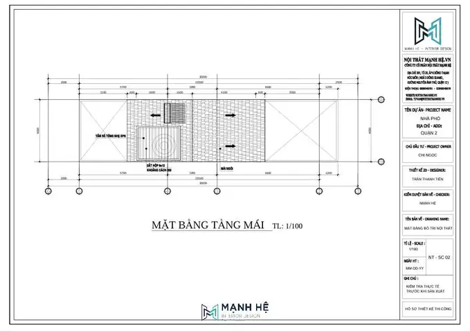 Mặt Bằng Thi Công Nội Thât Nhà Phố Hiện Đại - 3 Tầng