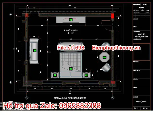 Download Bản Vẽ Cad Thiết Kế Bổ Chi Tiết Nội Thất Phòng Ngủ Tân Cổ Điển.