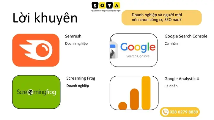Lời Khuyên: Doanh Nghiệp Và Người Mới Nên Chọn Công Cụ Seo Nào?