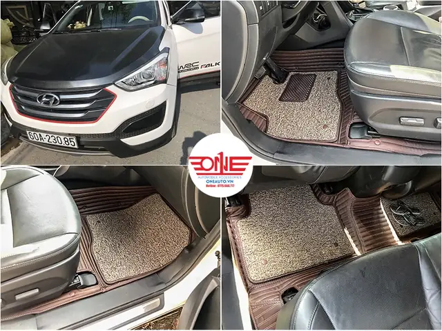 Thảm Lót Sàn Ô Tô 6d Hyundai Santafe 2016