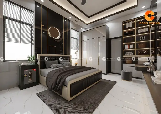 Phòng Ngủ Cao Cấp Phong Cách Hiện Đại Với Nội Thất Thông Minh