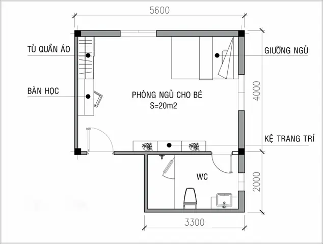 Những Bản Vẽ Phòng Ngủ Có Toilet Tiêu Biểu