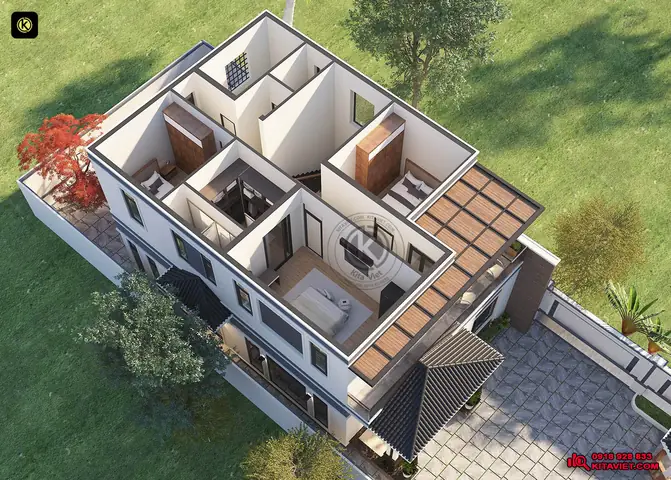 Bố Trí Nội Thất Các Tầng Mẫu Nhà Vườn Châu Âu Đẹp