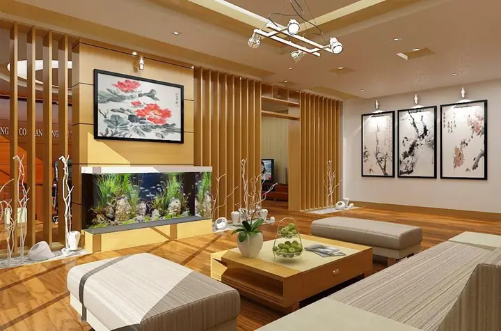 Trang Trí Nội Thất Phòng Khách Bằng Gỗ