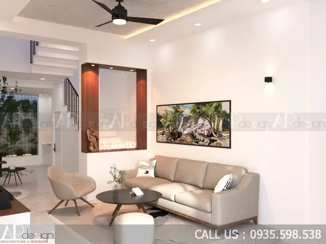 Nội Thất Phòng Khách Bếp Nhà Phố 4×11
