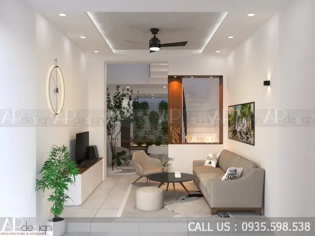 Nội Thất Phòng Khách Bếp Nhà Phố 4×11