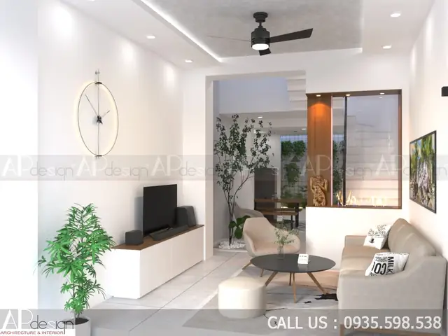 Nội Thất Phòng Khách Bếp Nhà Phố 4×11