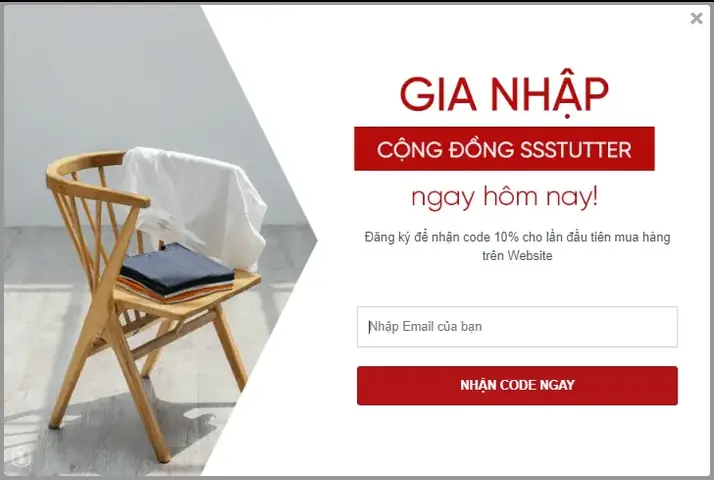 Lấy Data Khách Hàng Bằng Cách Mời Gọi Đăng Ký Email Nhận Ưu Đãi Khi Truy Cập Website