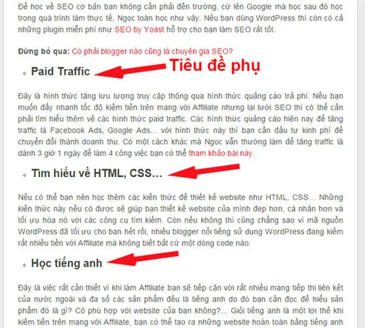 Tiêu Đề Phụ Trong Bài Viết Seo Là Gì?