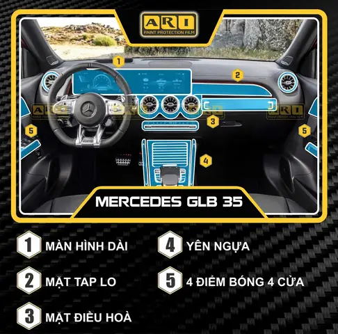 Dán Ppf Nội Thất Mercedes Glb 35không Chỉ Giúp Bảo Vệ Xe Của Bạn Khỏi Những Hư Hại Không Mong Muốn Mà Còn Làm Tăng Thêm Vẻ Đẹp Sang Trọng Cho Chiếc Xe. Đây Là Một Giải Pháp Công Nghệ Cao Được Nhiều Người Tin Dùng Bởi Khả Năng Bảo Quản Nội Thất Xe Hiệu Quả Và Nâng Cao Tính Thẩm Mỹ Cho Tổng Thể Xe.