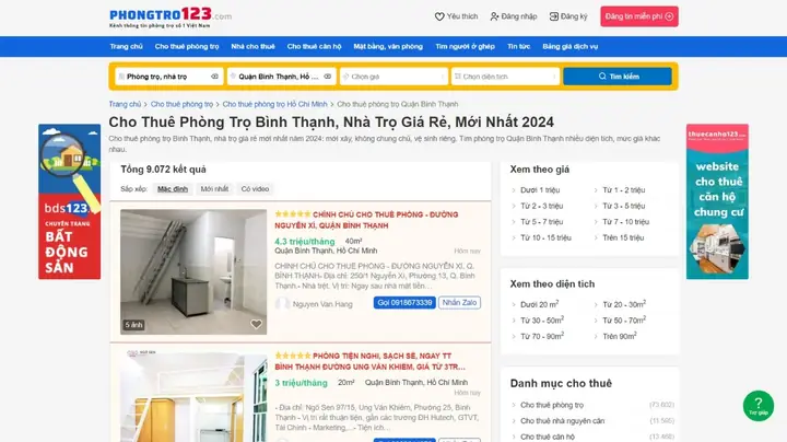 Tìm Phòng Trọ Giá Rẻ Bình Thạnh Ở Đâu?