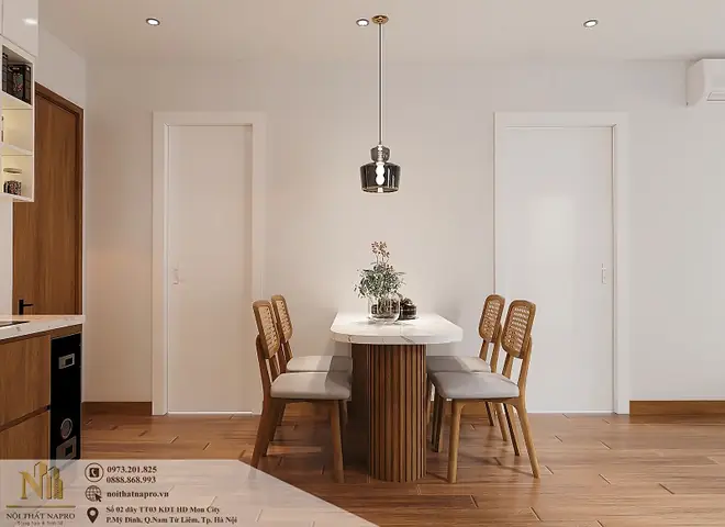 Thiết Kế Nội Thất Phòng Khách Liền Bếp Hiện Đại, Tiện Nghi