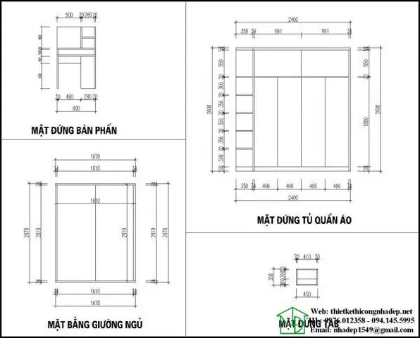 Bản Vẽ Kích Thước Đồ Nội Thất