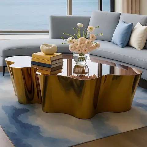 🌟 “gold Wave Table” – Biểu Tượng Của Sự Sang Trọng Và Đẳng Cấp Nghệ Thuật