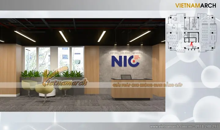 Phương Án Thiết Kế Nội Thất Văn Phòng 460m2 Công Ty Nic Ở Tôn Thất Thuyết – Hà Nội