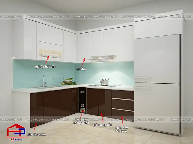 Ý Tưởng Thiết Kế Tủ Bếp Acrylic Tbac43 Nhà Chị Hương - Nguyễn Văn Cừ, Long Biên, Hn Ý Tưởng Thiết Kế Tủ Bếp Acrylic Tbac43 Nhà Chị Hương - Nguyễn Văn Cừ, Long Biên, Hn